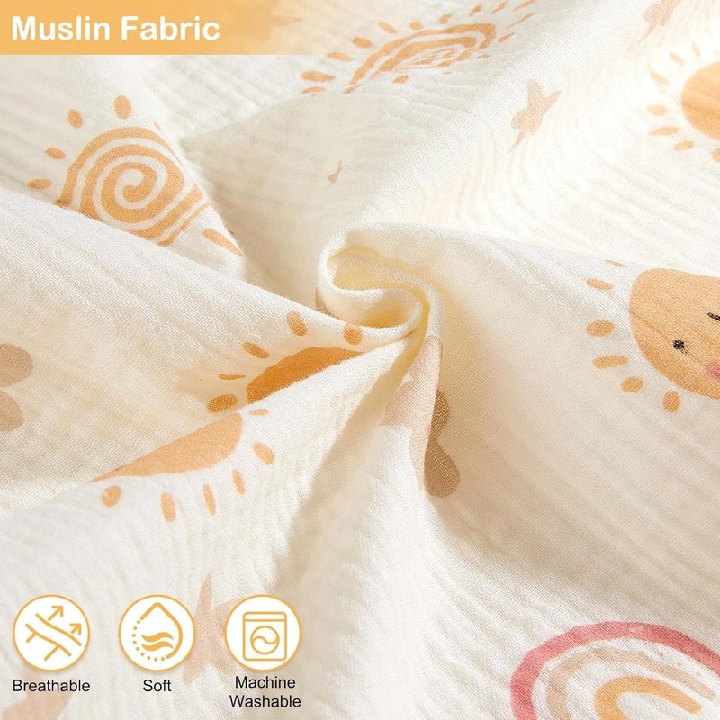 Basumee Muslin Changing Pad Cover Waterproof 2 Pack Baby Changing Table Covers for Boys and Girls Soft Breathable Nursery Diaper Change Table Cover Pad Fits 32"x16", Brown - Image 3